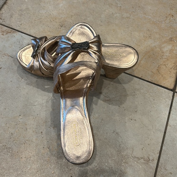 Coach platform open Toe Sandal 3.5 inches heels size 7 - Picture 5 of 12